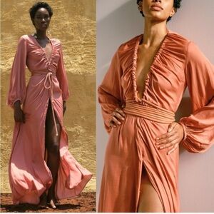 ANDREA IYAMAH NEEMA DUSTY APRICOT ROBE S/M | Resortwear